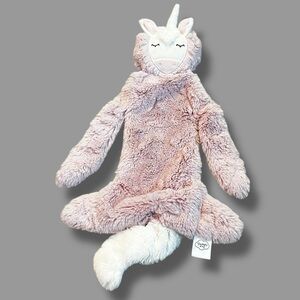 Slumberkins 15" Unicorn Snuggler Lovey Comfort Blanket Soft Fur Mauve Pink Clean
